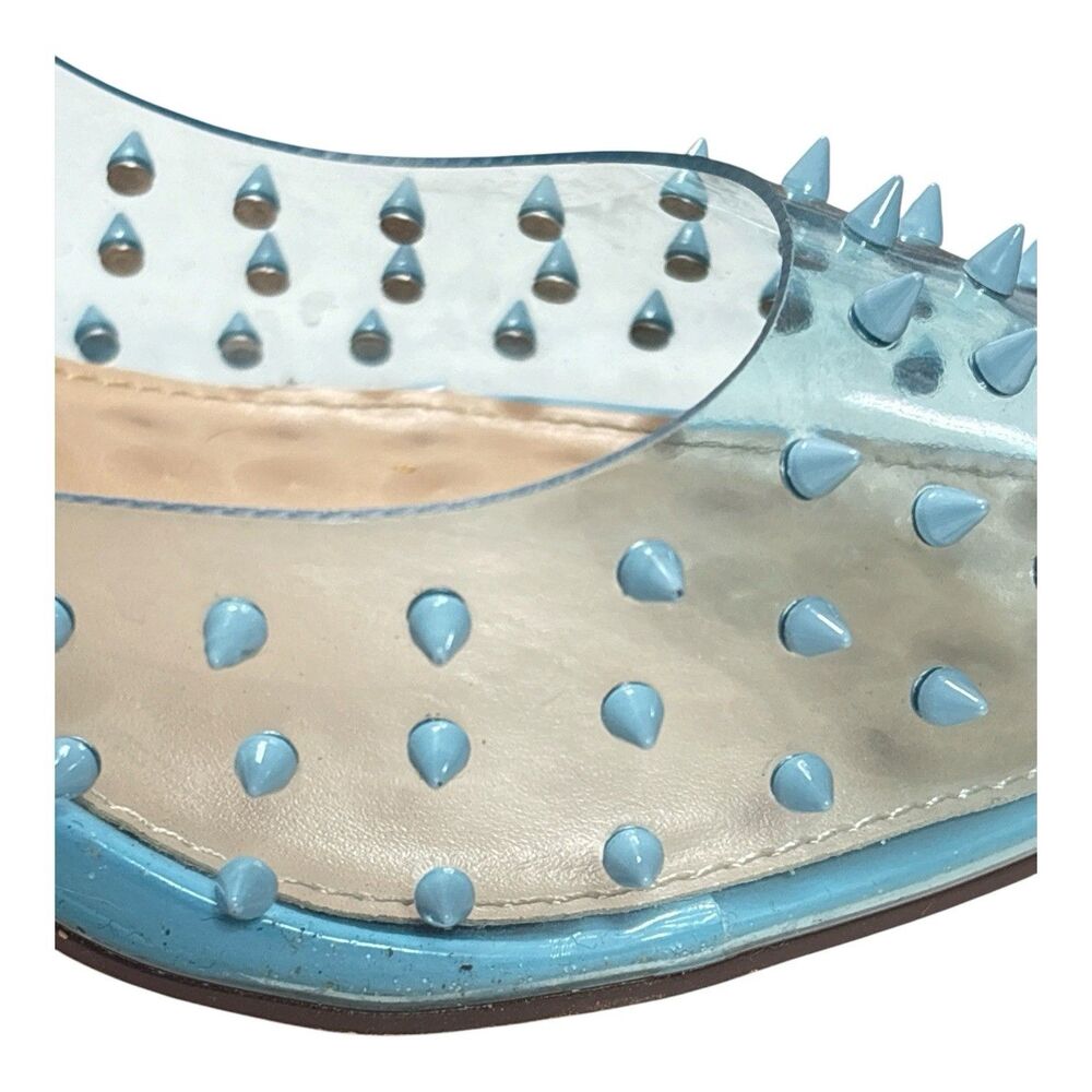 Steve Madden Tolima Blue Clear Spiked Pointed Toe Pumps Stiletto Heels Size 10 - Picture 10 of 11